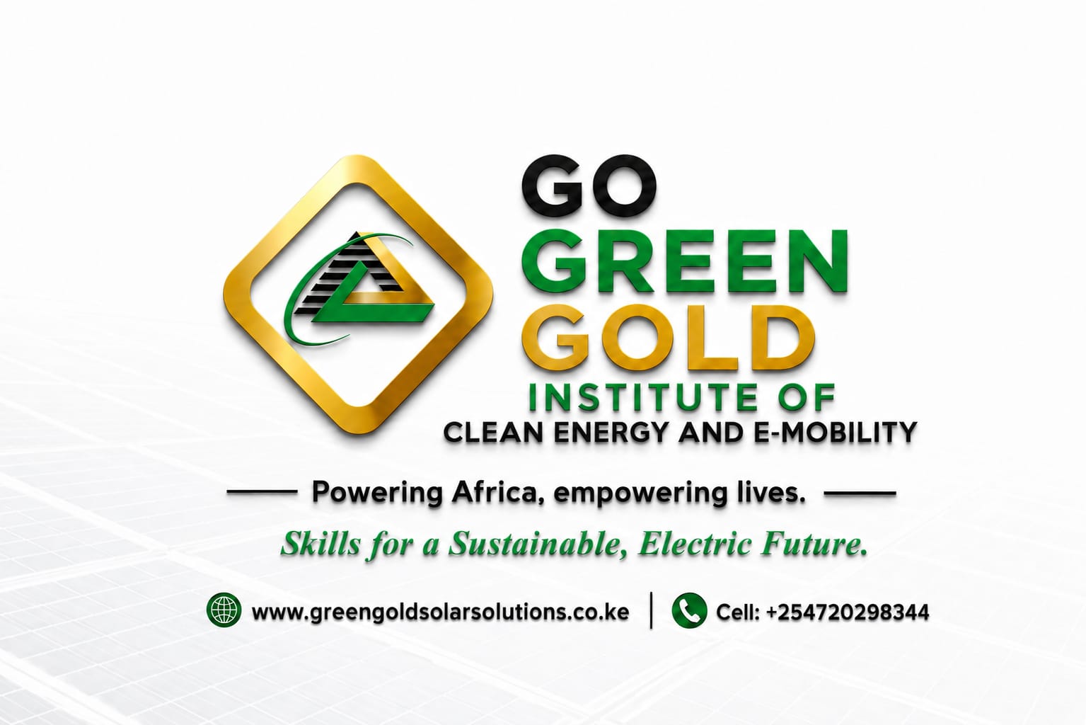 Go Green Gold Institute of Clean Energy and E-Mobility brand board: Skills for a sustainable, electric future