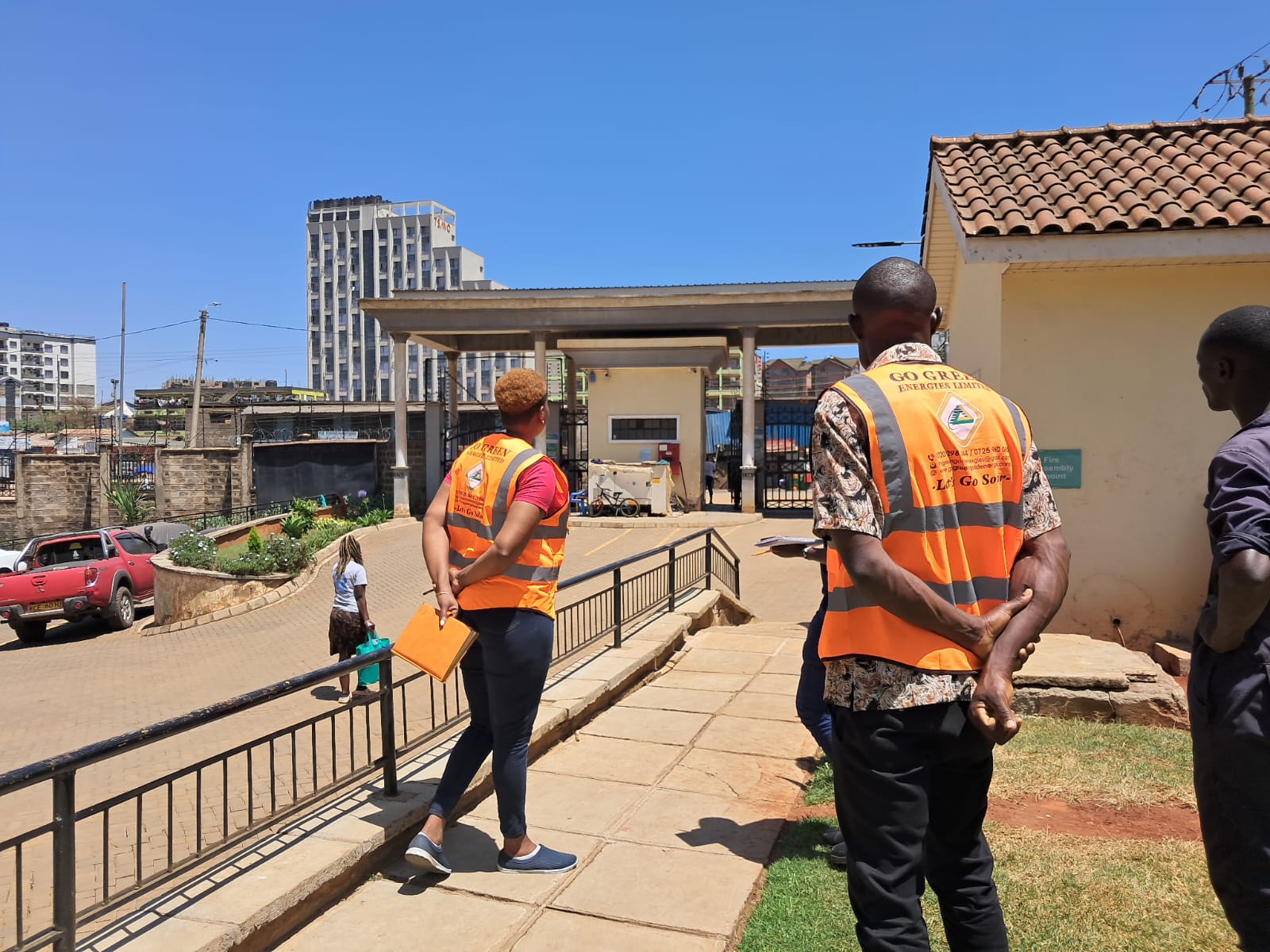The Go Green Gold team on a customer site in Kenya